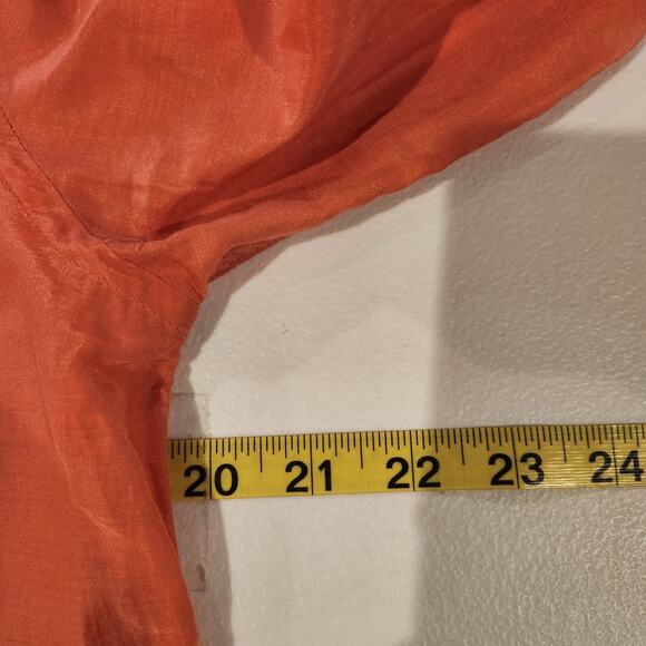Lauren Ralph Lauren Womens Burnt Orange Silk Blend Button Up Blouse Size Small - Picture 6 of 9